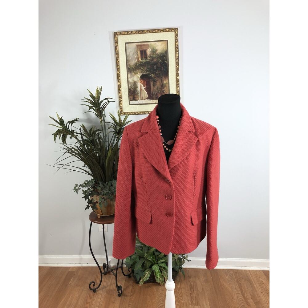 Loft Women Jacket 16 Mob Wife 3 Buttons Front Office Siren Lined Lapel Tweed